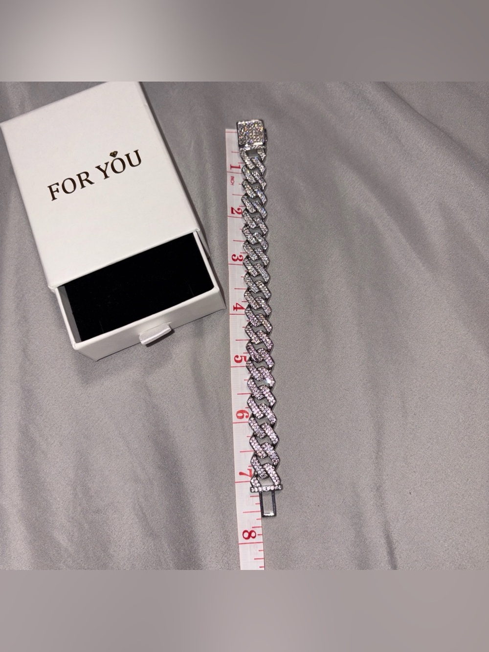 Moissanite Silver Cuban Link Bracelet for unisex -